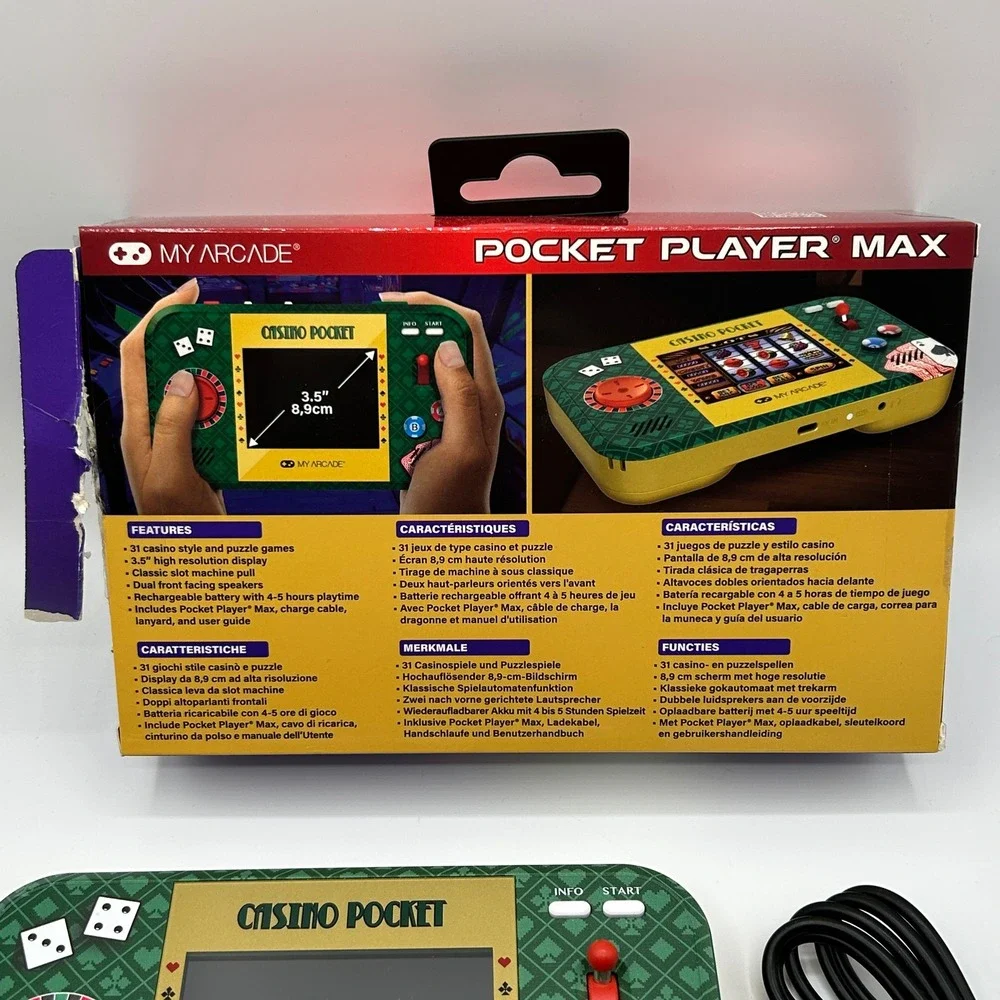 My Arcade Casino Pocket Player Max Handheld Game DGUN-3948 USB-C TESTED WORKS